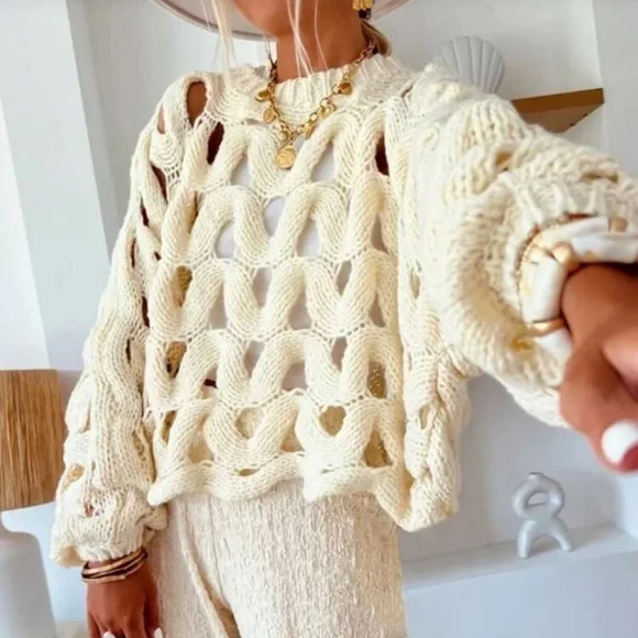 Cream Knit Sweater #holidays #winter - Picture 2 of 7